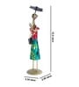 Wrought Iron Handcrafted Lady with Umbrella Multicolor Figurine