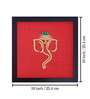 Red Handcrafted Lord Gajanand Gold-Plated Jardoshi Embroidery Wall Art