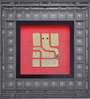 Red Handcrafted Lord Ganesha Gold-Plated Jardoshi Embroidery Wall Art