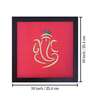 Red Handcrafted Lord Ganesha Gold-Plated Jardoshi Embroidery Wall Art