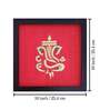 Red Handcrafted Lord Ganpathi Gold-Plated Jardoshi Embroidery Wall Art