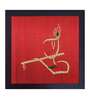 Red Handcrafted Lord Krishna Gold-Plated Jardoshi Embroidery Wall Art