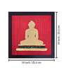 Red Handcrafted Lord Mahaveer Gold-Plated Jardoshi Embroidery Wall Art