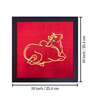 Red Handcrafted Lord Nandi Gold-Plated Jardoshi Embroidery Wall Art