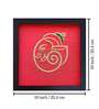 Red Handcrafted Lord Vighnaharta Gold-Plated Jardoshi Embroidery Wall Art