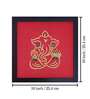 Red Handcrafted Lord Vigneshwara Gold-Plated Jardoshi Embroidery Wall Art