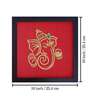 Red Handcrafted Lord Vinayaka Gold-Plated Jardoshi Embroidery Wall Art