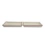 Handcrafted Matte Rectangle White 8 Inch Ceramic (Set of 2) Appetizer Platter
