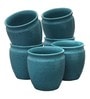 Handcrafted Matte 200ml Blue Ceramic (Set of 6) Tea Khullad