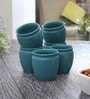 Handcrafted Matte 200ml Blue Ceramic (Set of 6) Tea Khullad