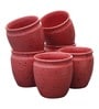 Handcrafted Matte 200ml Pink Ceramic (Set of 6) Tea Khullad