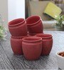 Handcrafted Matte 200ml Pink Ceramic (Set of 6) Tea Khullad