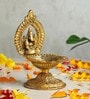 Golden Handcrafted Metal Ganesha Diya