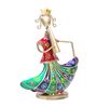 Handcrafted Musician Lady Multicolour Colour Wrought Iron Figurine