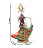 Handcrafted Musician Lady Multicolour Colour Wrought Iron Figurine