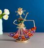 Handcrafted Musician Lady Multicolour Colour Wrought Iron Figurine