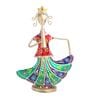 Handcrafted Musician Lady Multicolour Colour Wrought Iron Figurine
