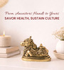 Golden Handcrafted Nandi Brass Statue