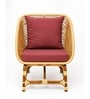 Handcrafted Natural Rattan 1 Seater Lounge Chair With Natural Finish In Green Colour Handcrafted Natural Rattan 1 Seater Lounge Chair With Natural Finish In Green Colour
