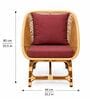 Handcrafted Natural Rattan 1 Seater Lounge Chair With Natural Finish In Green Colour Handcrafted Natural Rattan 1 Seater Lounge Chair With Natural Finish In Green Colour
