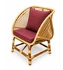 Handcrafted Natural Rattan 1 Seater Lounge Chair With Natural Finish In Green Colour Handcrafted Natural Rattan 1 Seater Lounge Chair With Natural Finish In Green Colour