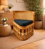Handcrafted Rattan Corner Chair In Natural Finish Handcrafted Rattan Corner Chair In Natural Finish