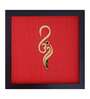 Red Handcrafted Om Gold-Plated Jardoshi Embroidery Wall Art