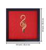 Red Handcrafted Om Gold-Plated Jardoshi Embroidery Wall Art
