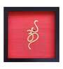 Red Handcrafted Omkar Gold-Plated Jardoshi Embroidery Wall Art