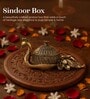 Golden Handcrafted Brass Peacock Shaped Sindoor Dani
