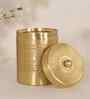 400ML Golden Aura Handcrafted Pure Brass Medium Jar With Lid
