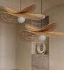 Handcrafted Rattan Leaf Pendant Lamp (Beige and Brown)