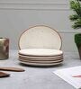 Handcrafted Ribbed (Set of 6) Ceramic Quarter Plate