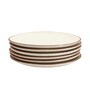 Handcrafted Ribbed (Set of 6) Ceramic Quarter Plate