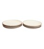 Handcrafted Ribbed 7 Inch White Ceramic (Set of 6) Quarter Plate