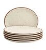 Handcrafted Ribbed (Set of 6) Ceramic Quarter Plate