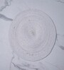 Blue Floral Handcrafted Round Jute Table Mat