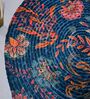 Blue Floral Handcrafted Round Jute Table Mat