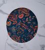Blue Floral Handcrafted Round Jute Table Mat