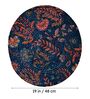 Blue Floral Handcrafted Round Jute Table Mat