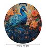 Blue Peacock Design Handcrafted Round Jute Table Mat