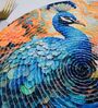 Blue Peacock Design Handcrafted Round Jute Table Mat