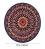 Blue And Orange Mandala Design Handcrafted Round Jute Table Mats