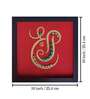 Red Handcrafted Shree-Ganesha Gold-Plated Jardoshi Embroidery Wall Art