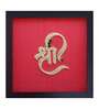 Red Handcrafted Shree Gold-Plated Jardoshi Embroidery Wall Art
