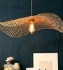 Handcrafted Wavy Bamboo Pendant Lamp (Brown)