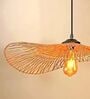 Handcrafted Wavy Bamboo Pendant Lamp (Brown)