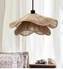 Handcrafted Wavy Jute Pendant Lamp (Beige)