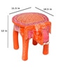 Red Handcrafted Wooden Elephant Chowkie