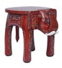 Maroon Handcrafted Wooden Elephant Chowkie